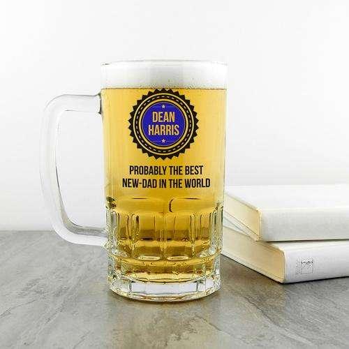 Probably The Best Step Dad In The World Glass Tankard - Myhappymoments.co.uk