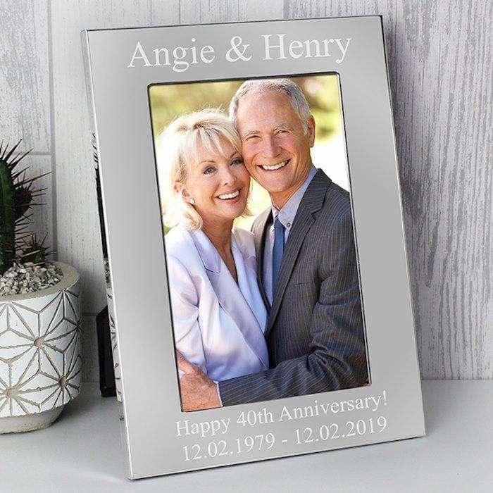 Engraved Silver Photo Frame 4x6