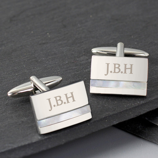 Personalised Mother of Pearl Cufflinks - Myhappymoments.co.uk