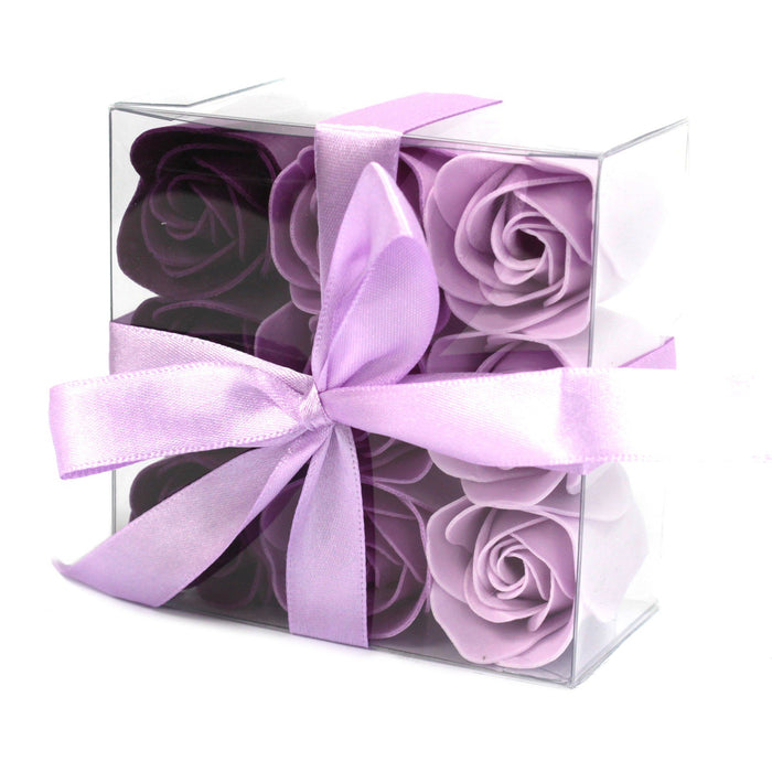 Set of 9 Soap Flower - Lavender Roses - Myhappymoments.co.uk
