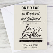 Personalised Love Laughter And Life Together Anniversary Card From Pukkagifts.uk