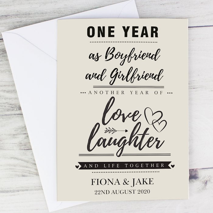 Personalised Love Laughter And Life Together Anniversary Card From Pukkagifts.uk