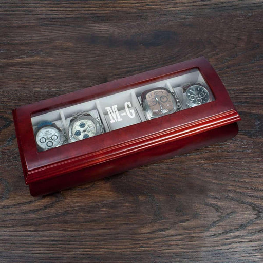 Personalised Monogram Wooden Watch Box - Myhappymoments.co.uk