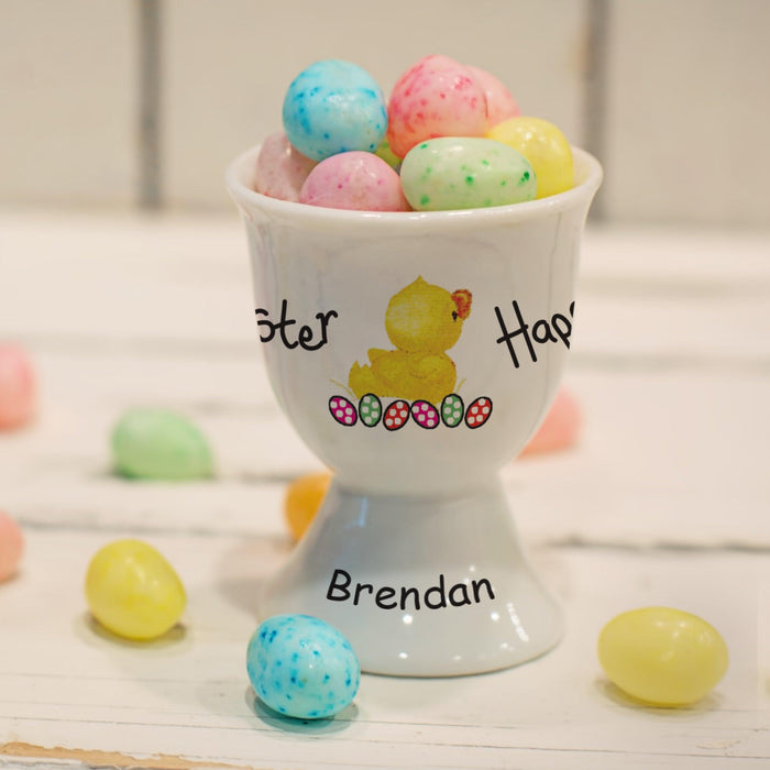Personalised Easter Chick Bone China Egg Cup - Myhappymoments.co.uk