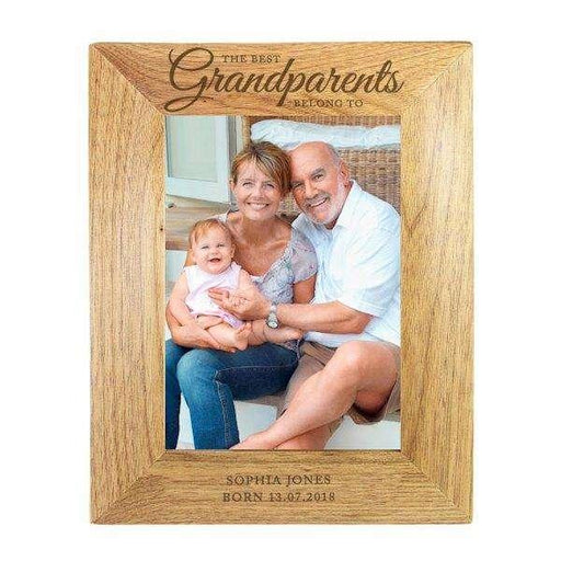 Personalised 5x7 ' The Best Grandparents' Wooden Frame - Myhappymoments.co.uk