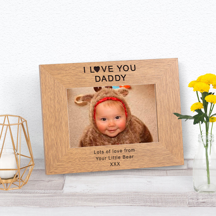 Personalised I Love You Daddy Photo Frame - Myhappymoments.co.uk