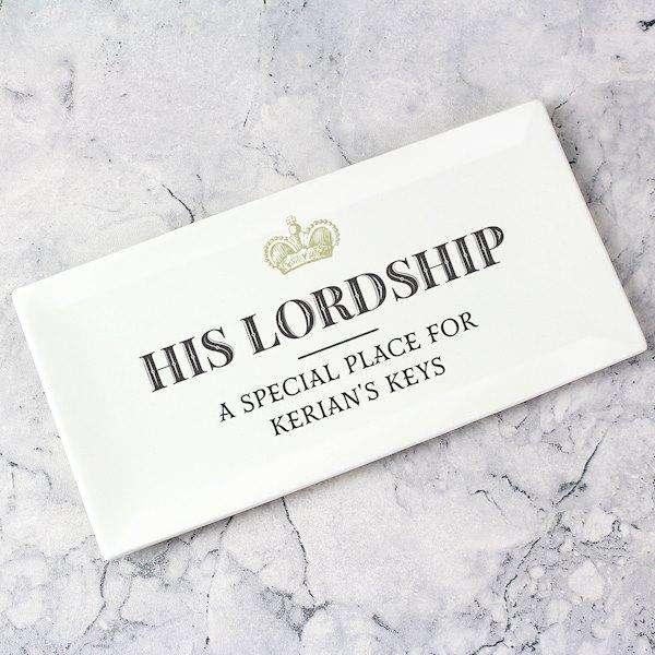 Personalised His Lordship Ceramic Tray - Myhappymoments.co.uk