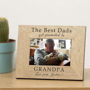 Engraved The Best Dads Get Promoted To Grandad Photo Frame