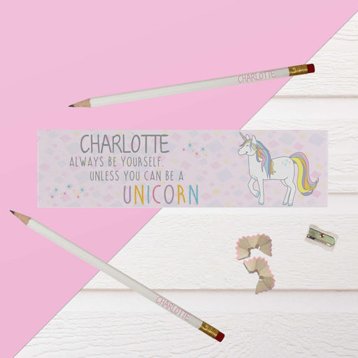 Personalised Always Be A Yourself Unless You Can Be A Unicorn Pencil Box & Pencils - Myhappymoments.co.uk