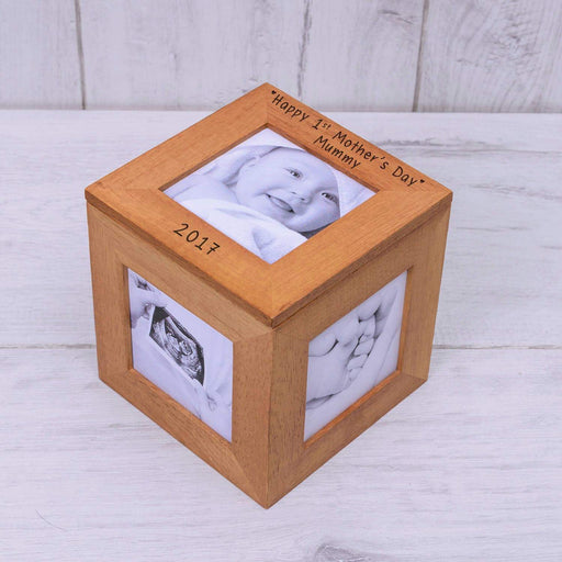 Personalised Happy 1st Mothers Day Mummy Photo Frame Box Cube - Myhappymoments.co.uk