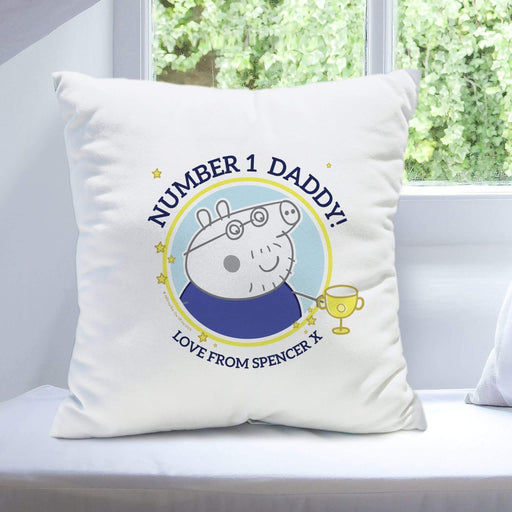 Personalised Peppa Pig™ Number 1 Daddy Cushion