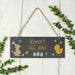 Personalised Easter Bunny & Chick Slate Plaque Sign