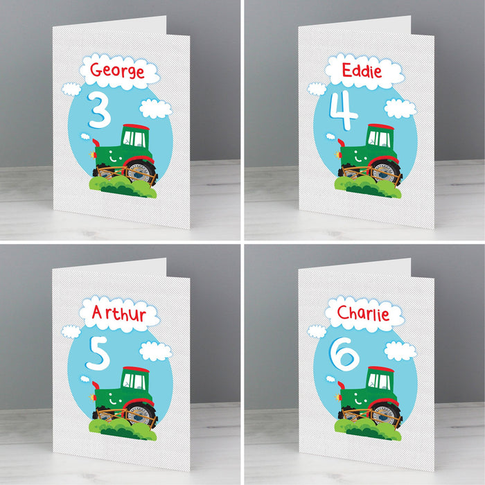 Personalised Tractor Birthday Card
