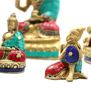 Buddha with Head on Knee Hand Crafted Brass Figurine