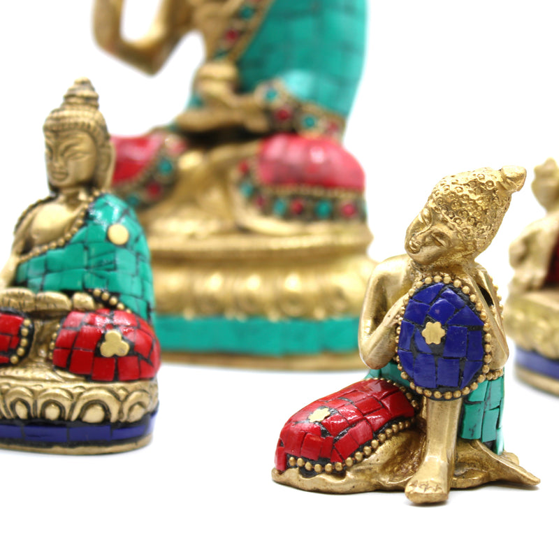Buddha with Head on Knee Hand Crafted Brass Figurine