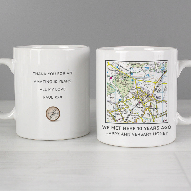 Personalised Postcode Map Mug - Myhappymoments.co.uk