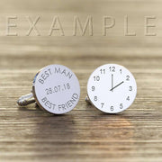 Engraved Special Time Clock Message Cufflinks