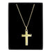 Personalised 9ct Gold Cross with Sterling Silver Heart & CZ Necklace - Myhappymoments.co.uk