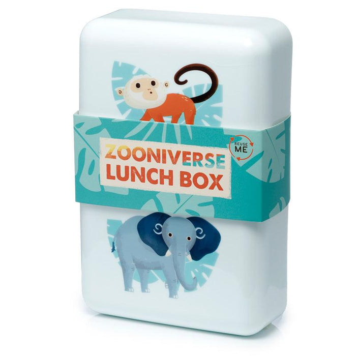 Rectangular Zoo Lunch Box with Elastic Strap