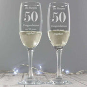 Personalised Anniversary Pair of Flutes with Gift Box - Myhappymoments.co.uk