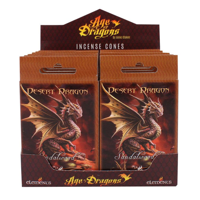 Pack of 12 Desert Dragon Incense Cones by Anne Stokes