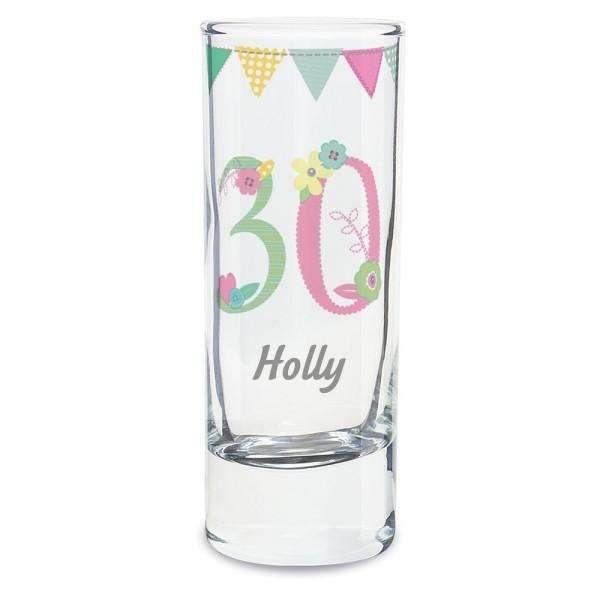 Personalised Birthday Age Female Shot Glass - Myhappymoments.co.uk