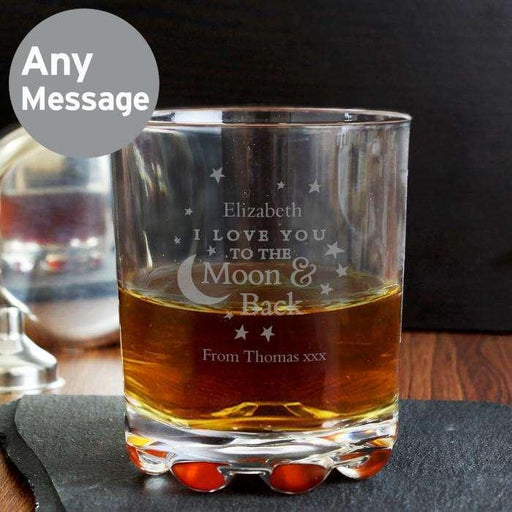 Personalised To the Moon and Back Glass Tumbler - Myhappymoments.co.uk