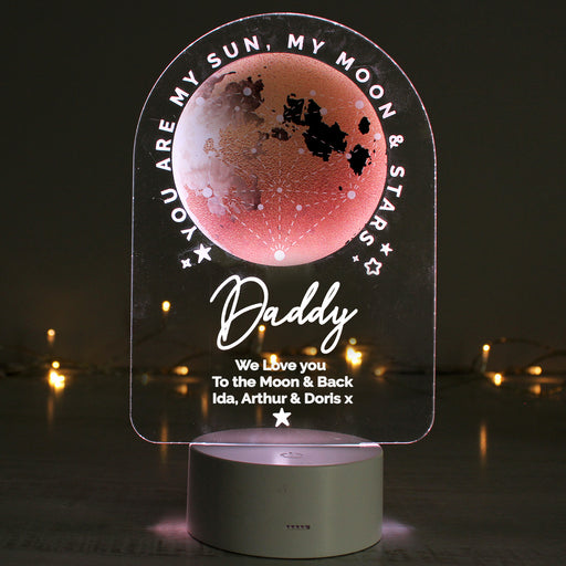 Personalised Sun Moon & Stars LED Colour Changing Night Light
