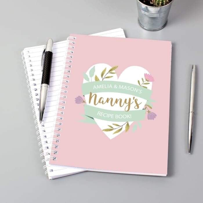 Personalised Floral Heart A5 Notebook - Myhappymoments.co.uk