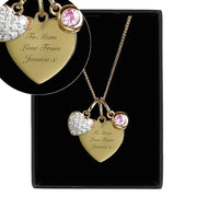 Personalised Sterling Silver & 9ct Gold Heart Necklace - Myhappymoments.co.uk