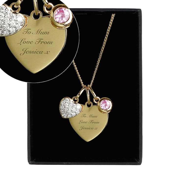 Personalised Sterling Silver & 9ct Gold Heart Necklace - Myhappymoments.co.uk