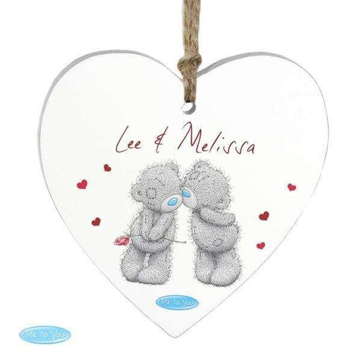 Personalised Me to You Couples Wooden Heart Decoration - Myhappymoments.co.uk