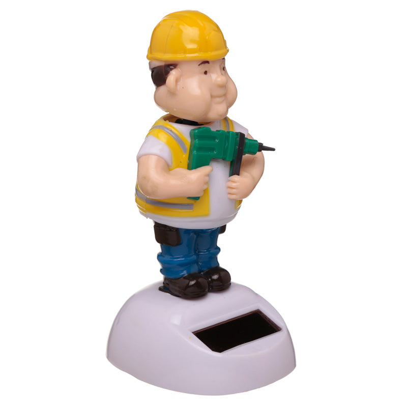 Solar Powered Nodding Builder Dashboard Toy - Myhappymoments.co.uk