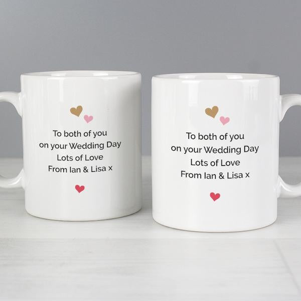 Personalised Confetti Hearts Mug Set - Myhappymoments.co.uk