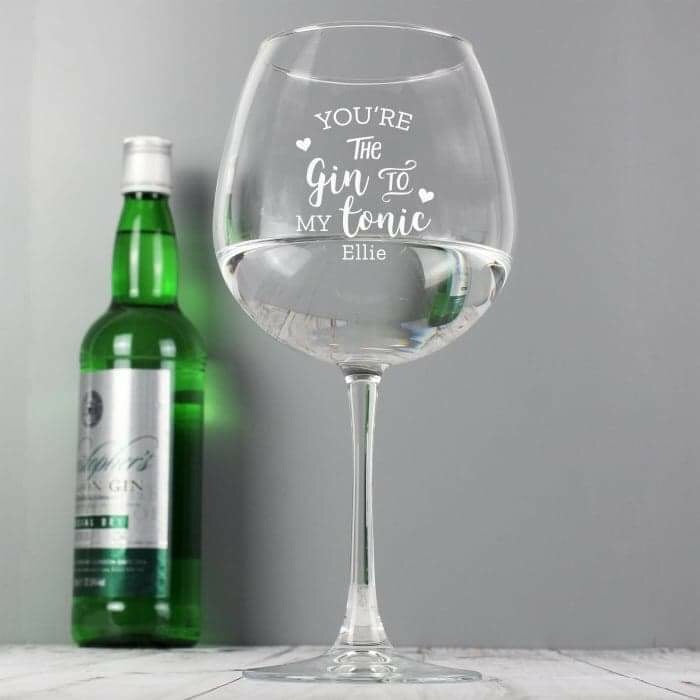 Personalised Gin to My Tonic Gin Balloon Glass - Myhappymoments.co.uk