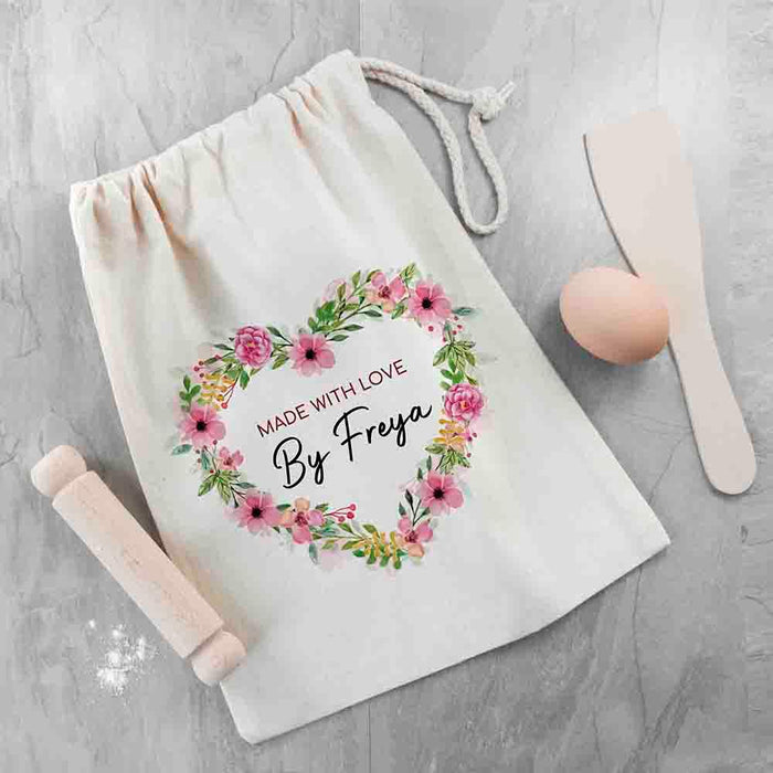 Personalised Kids Flower Wreath Made WIth Love Baking Set