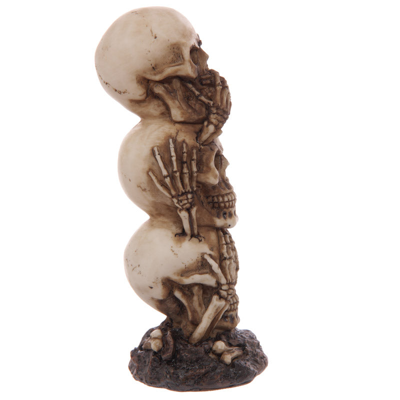See No Evil Hear No Evil Speak No Evil Skull Totem Pole Ornament - Myhappymoments.co.uk