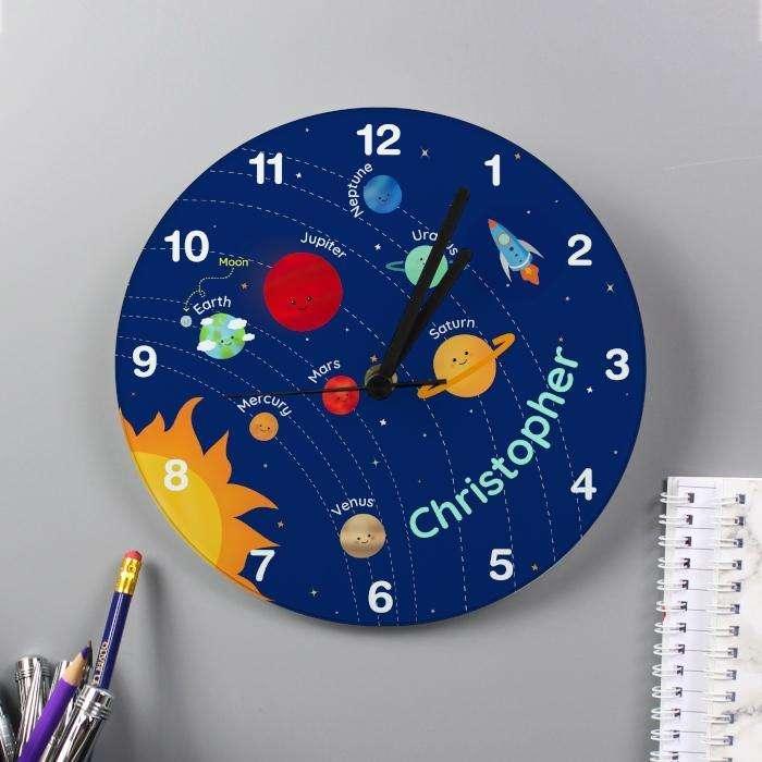 Personalised Kids Solar System Clock - Myhappymoments.co.uk