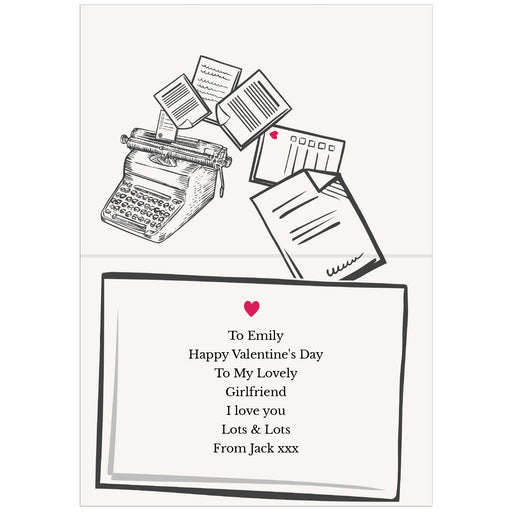 Personalised You're Just My Type Valentines Card