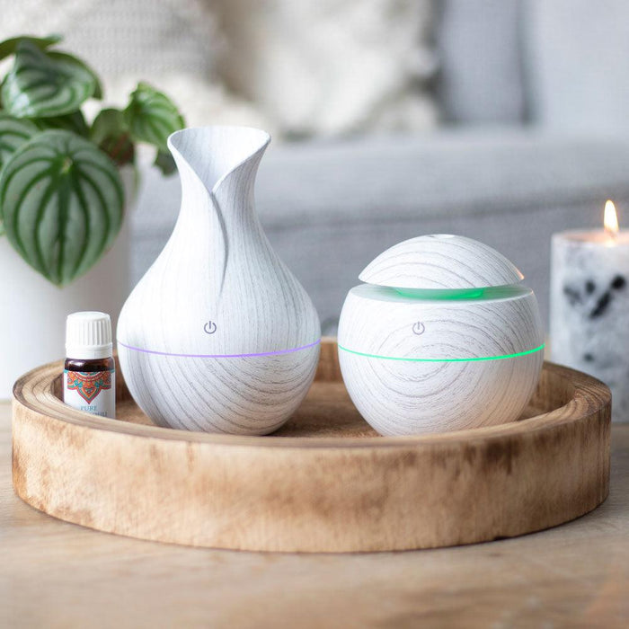 Medium White Grey Grain Electric Aroma Diffuser