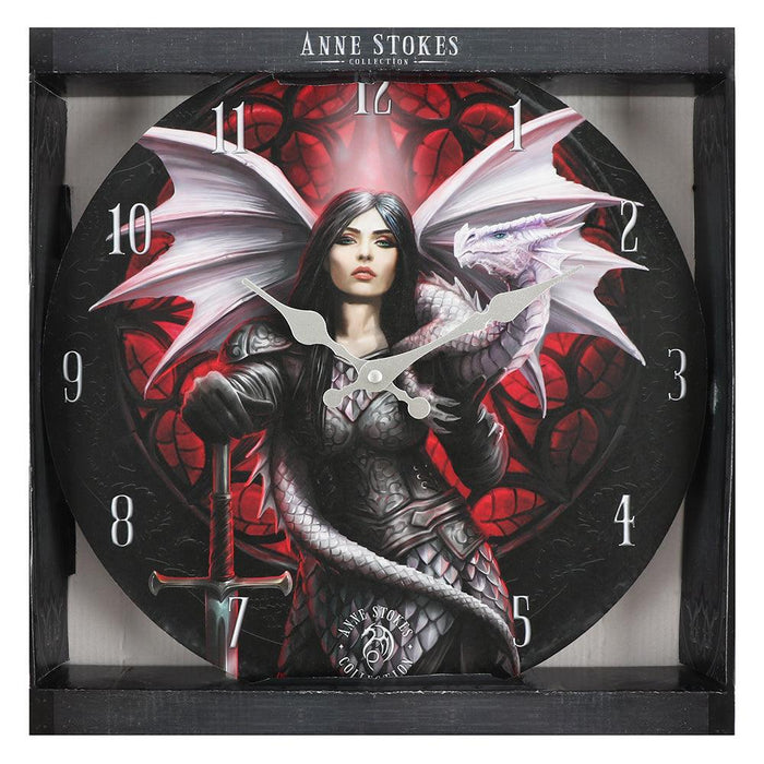 Valour Dragon & Knight Wall Clock by Anne Stokes