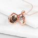 Personalised Hexagonal Photo Locket Necklace - Rose Gold Plated