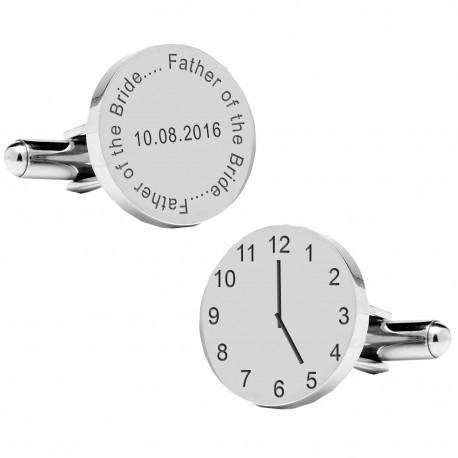 Personalised Father of the Bride Wedding Time Cufflinks - Myhappymoments.co.uk