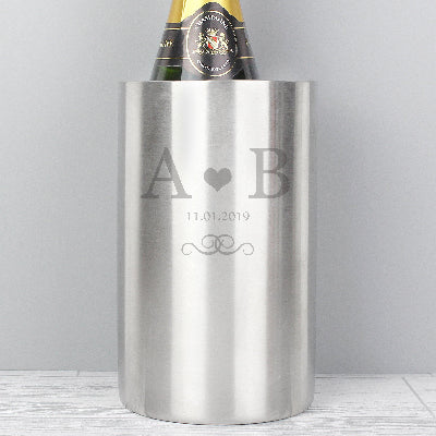 Personalised Monogram Stainless Steel Wine Cooler
