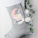 Personalised Swan Lake Luxury Silver Grey Christmas Stocking