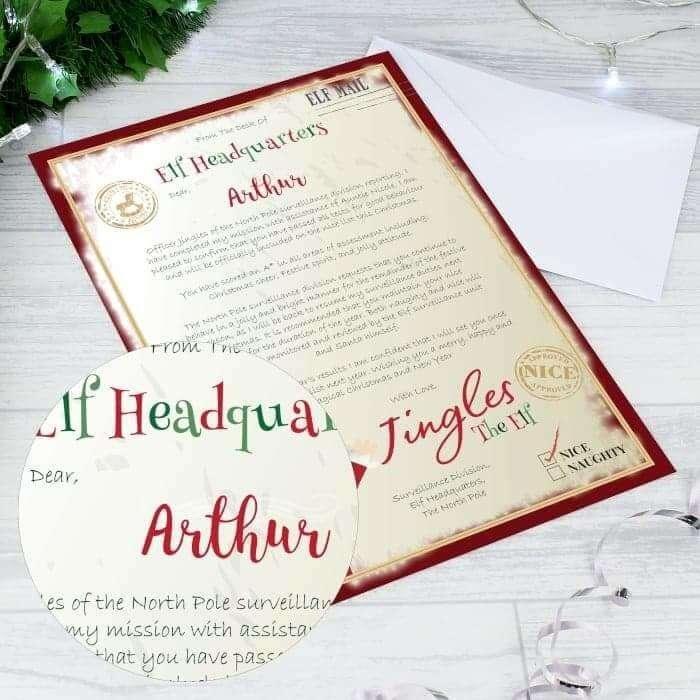 Personalised Elf Surveillance Christmas Letter - Myhappymoments.co.uk