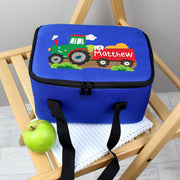 Personalised Tractor Blue Lunch Bag - Back To School 