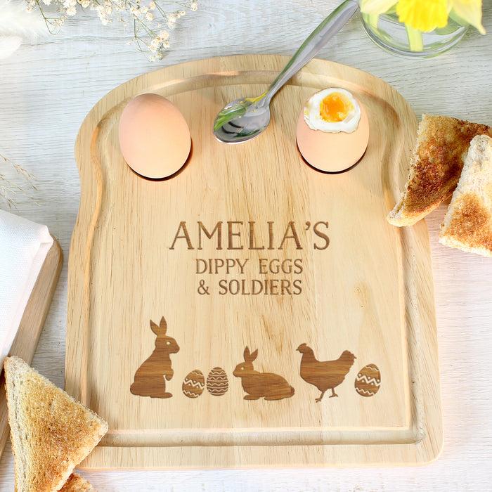 Personalised Spring Egg & Toast Board - Soldiers - Easter Gift