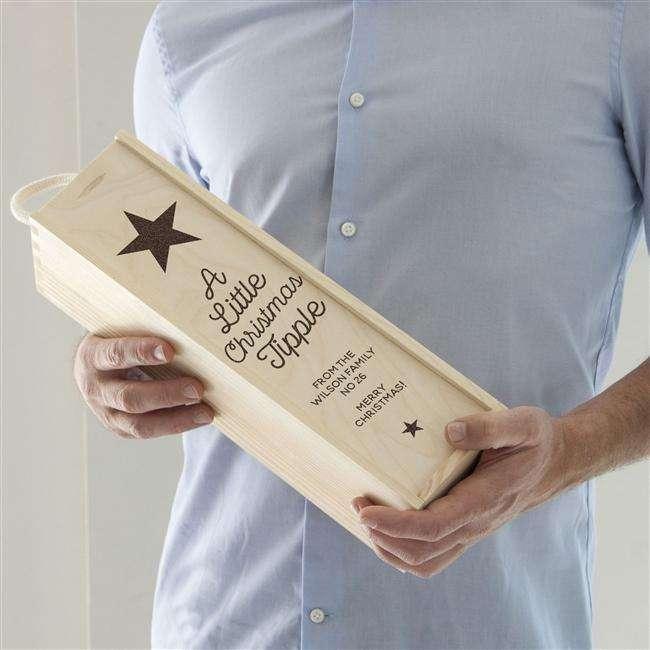 Personalised Christmas Tipple Wine Box - Myhappymoments.co.uk