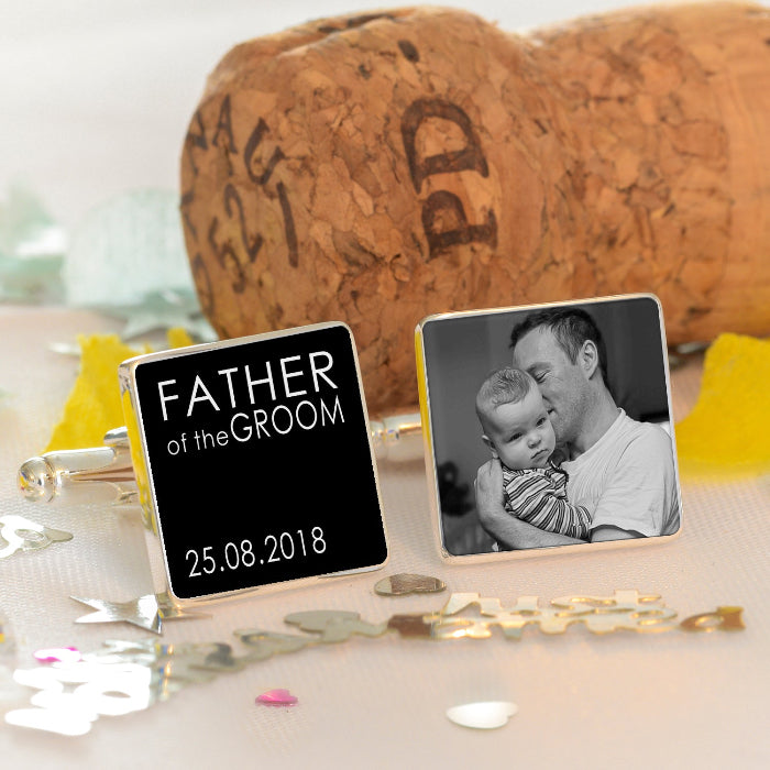 Personalised Wedding Role Photo Cufflinks